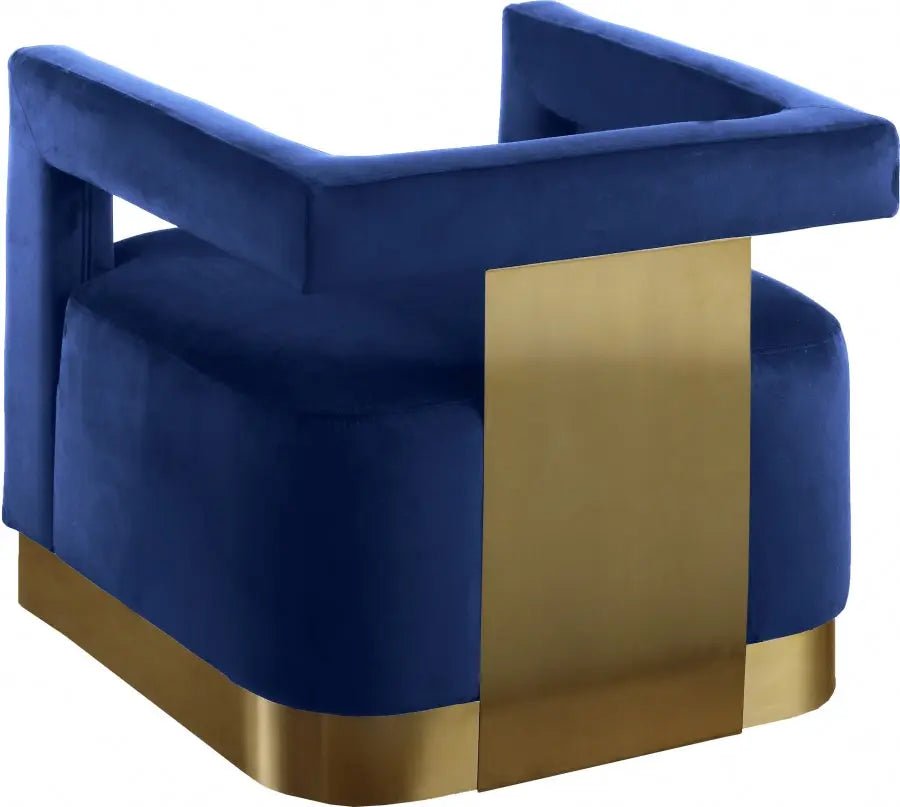 Armani Velvet Accent Chair In Navy - 597Navy | Meridian | Home Elegance USA