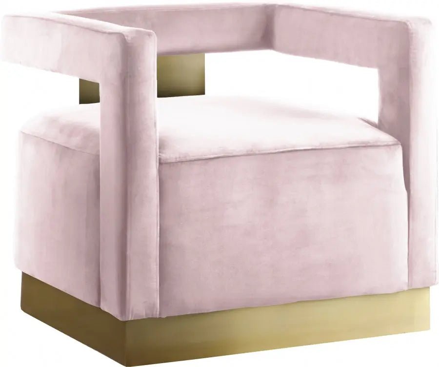 Armani Velvet Accent Chair In Pink - 597Pink | Meridian | Home Elegance USA