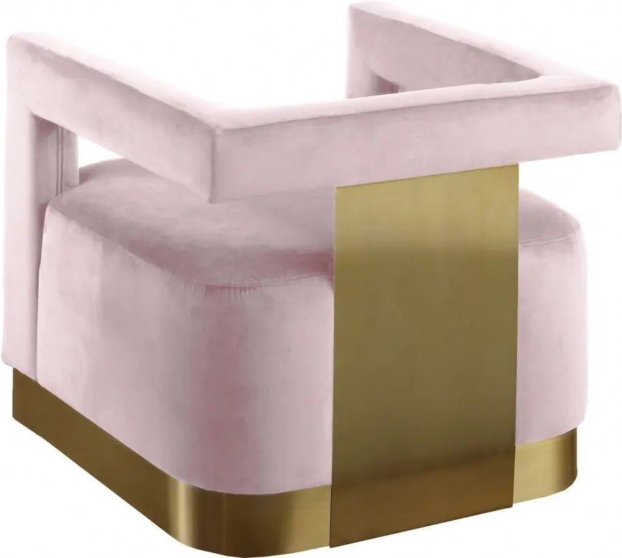 Armani Velvet Accent Chair In Pink - 597Pink | Meridian | Home Elegance USA
