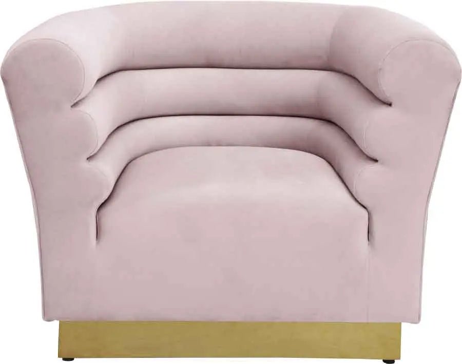 Bellini Velvet Chair In Pink - 669Pink - C | Meridian | Home Elegance USA