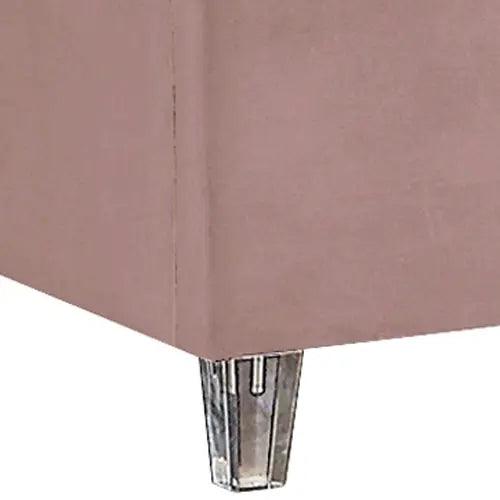 Candace Velvet Queen Bed In Pink - Candacepink - Q | Meridian | Home Elegance USA