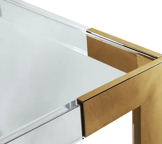 Casper Dining Table Acrylic And Gold - 715 - T | Meridian | Home Elegance USA
