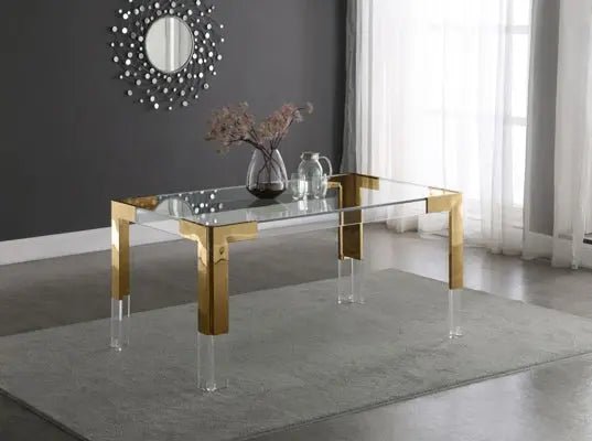 Casper Dining Table Acrylic And Gold - 715 - T | Meridian | Home Elegance USA
