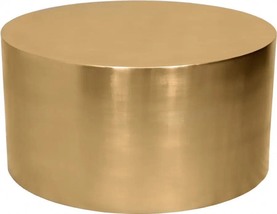 Cylinder Coffee Table In Brushed Gold - 296 - Ct | Meridian | Home Elegance USA