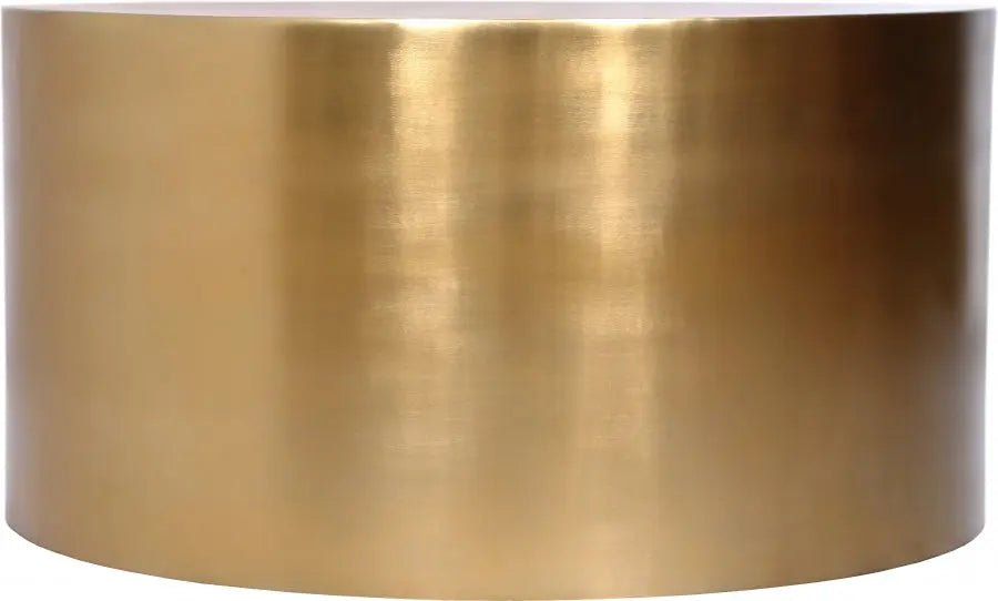 Cylinder Coffee Table In Brushed Gold - 296 - Ct | Meridian | Home Elegance USA