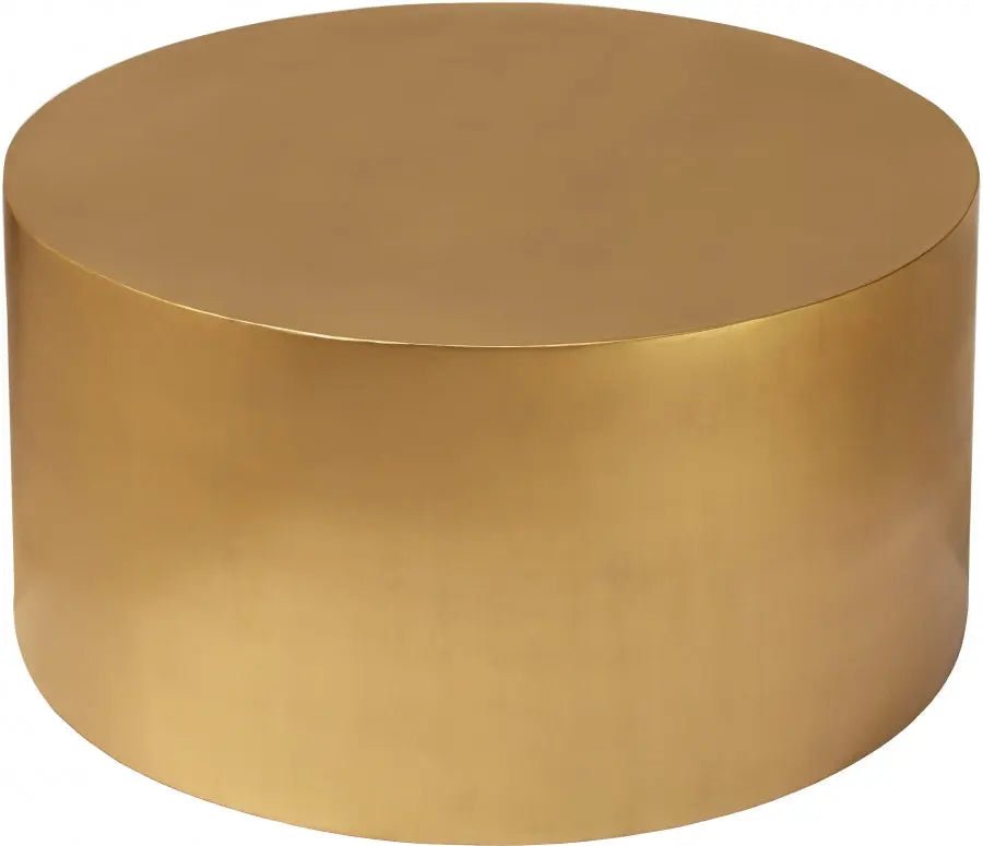 Cylinder Coffee Table In Brushed Gold - 296 - Ct | Meridian | Home Elegance USA
