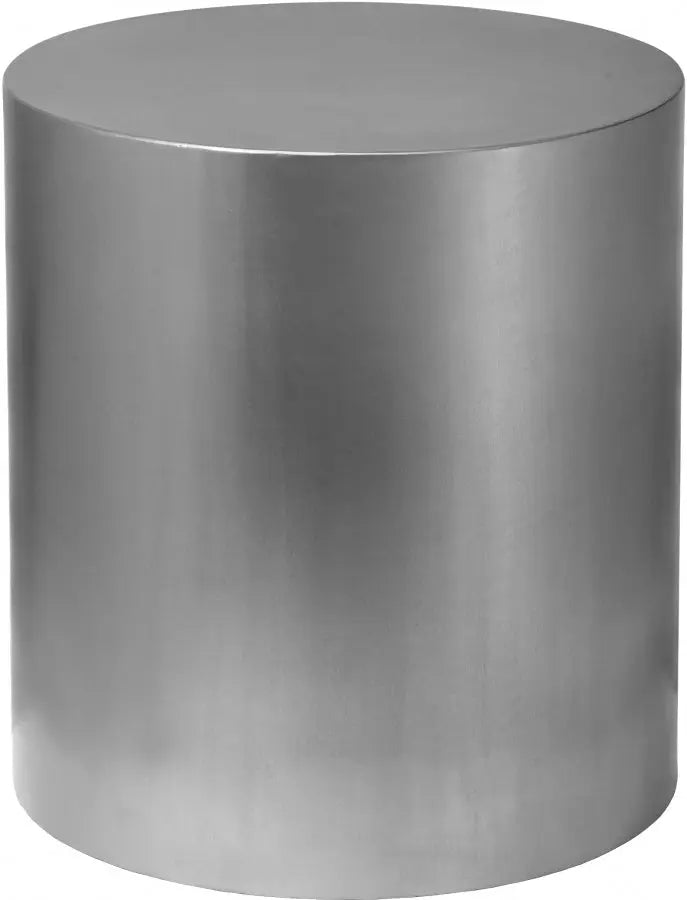 Cylinder End Table In Brushed Chrome - 297 - Et | Meridian | Home Elegance USA