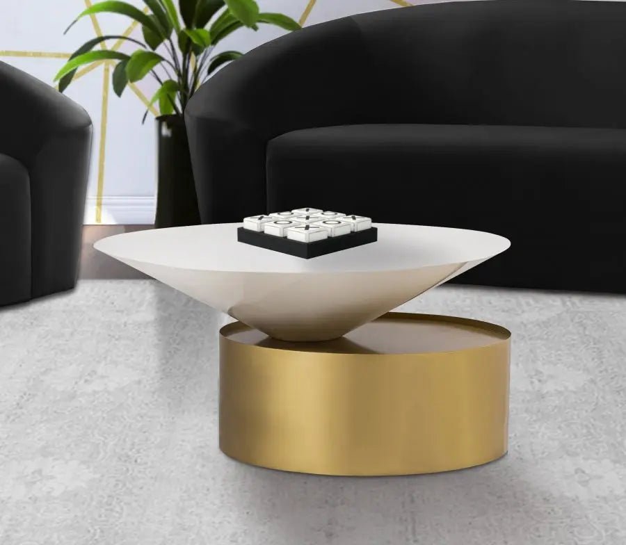 Damon Coffee Table In Brushed Brass - 268 - C | Meridian | Home Elegance USA