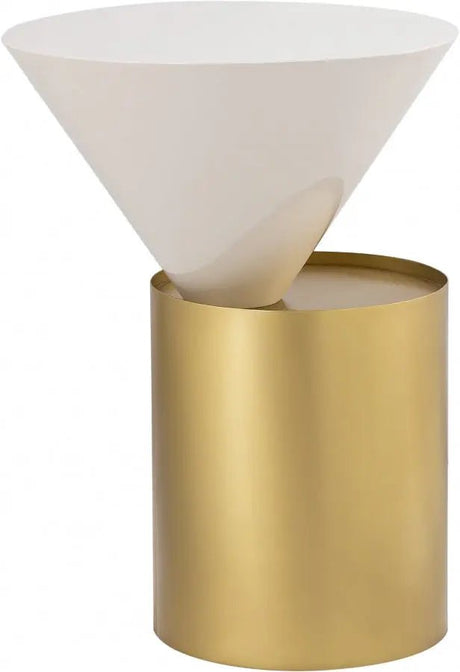 Damon End Table In Brushed Brass - 268 - E | Meridian | Home Elegance USA