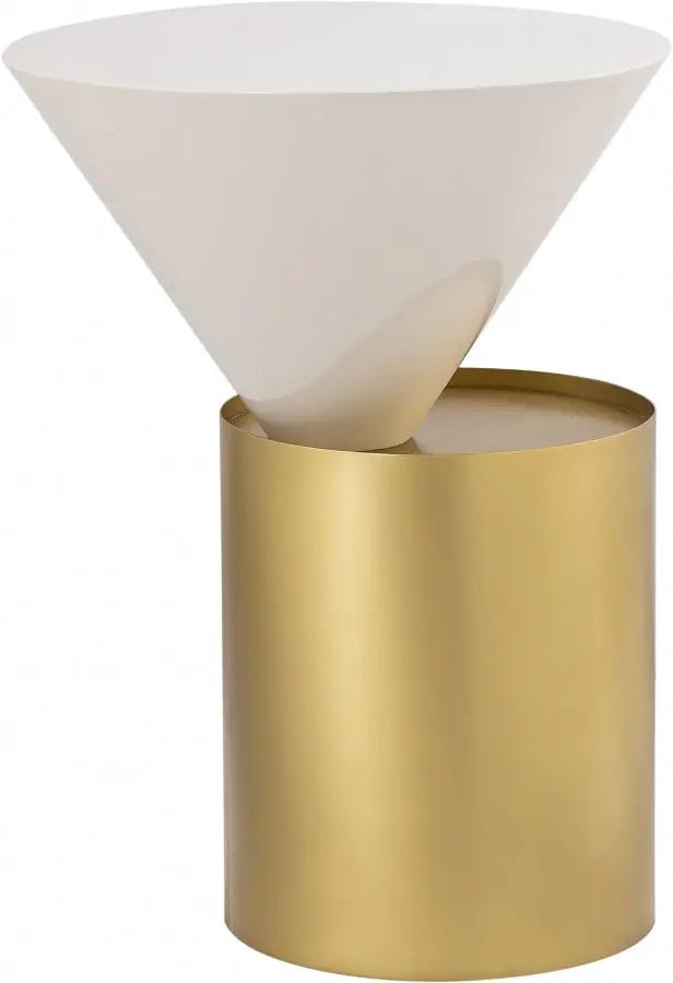 Damon End Table In Brushed Brass - 268 - E | Meridian | Home Elegance USA