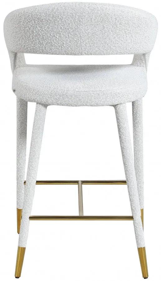 Destiny Fabric Stool In Cream - 542Cream - C | Meridian | Home Elegance USA