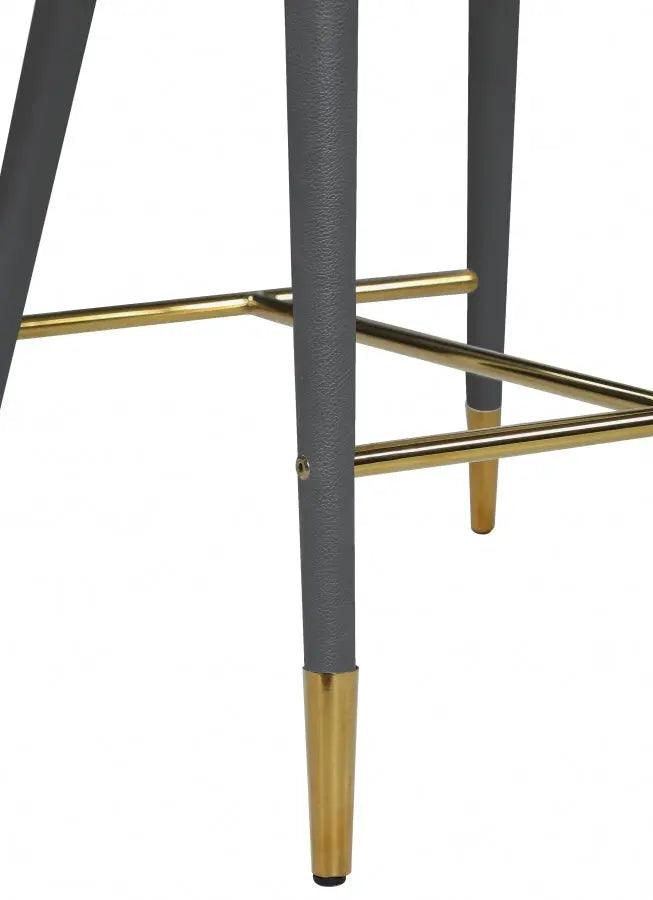 Destiny Faux Leather Stool In Grey - 541Grey - C | Meridian | Home Elegance USA