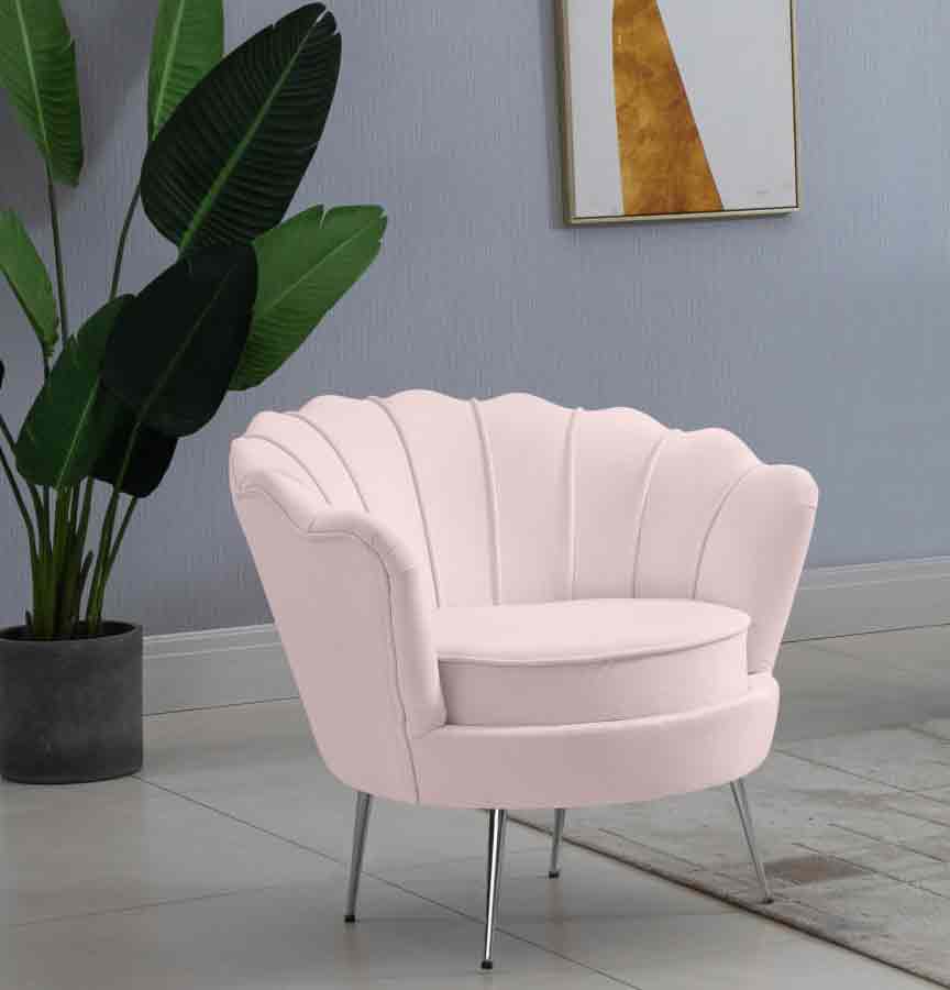 Meridian Furniture - Gardenia Velvet Chair In Pink - 684Pink-C