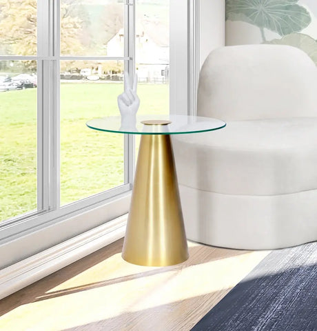 Meridian Furniture - Glassimo End Table In Brushed Gold - 298-Et