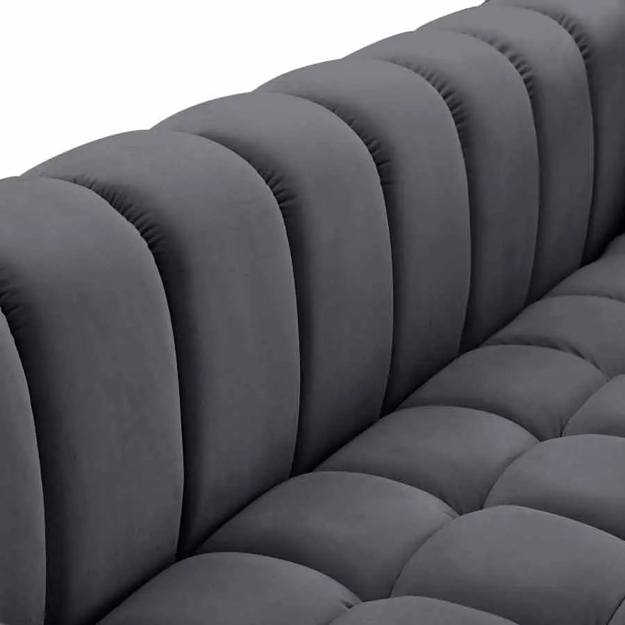 Meridian Furniture - Gwen Velvet Chair In Grey - 670Grey-C