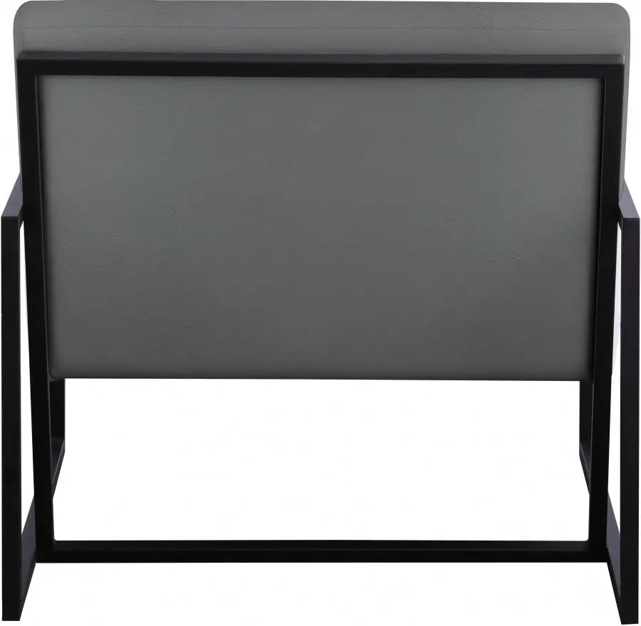 Meridian Furniture - Industry Faux Leather Accent Chair In Grey - 535Grey