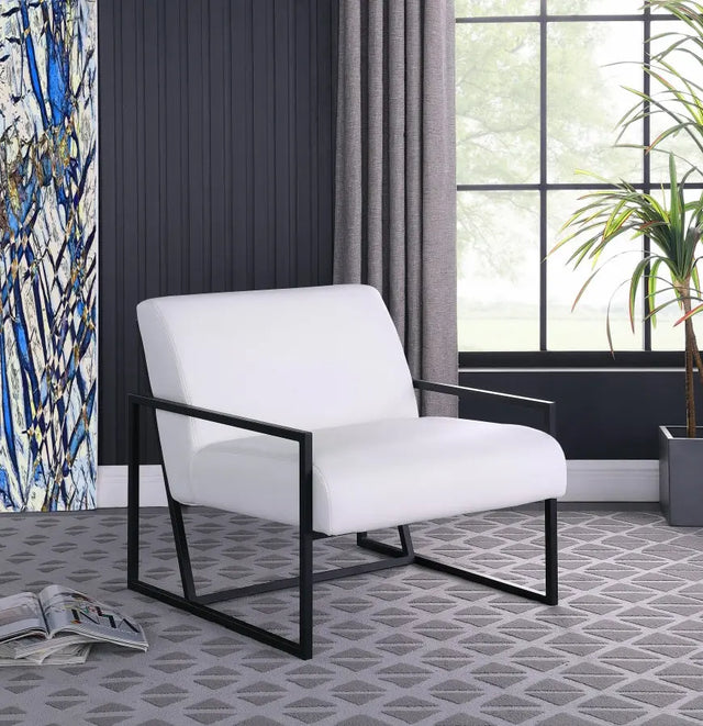 Meridian Furniture - Industry Faux Leather Accent Chair In White - 535White