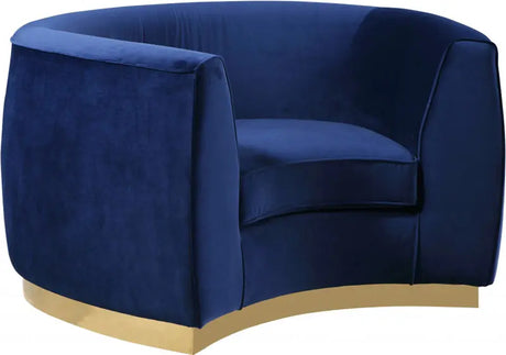 Meridian Furniture - Julian Velvet Chair In Navy - 620Navy-C
