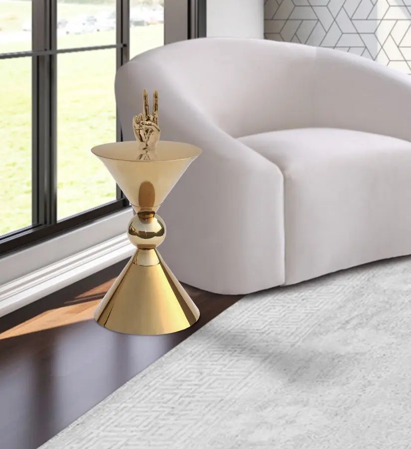 Meridian Furniture - Malia End Table In Gold - 290-Et