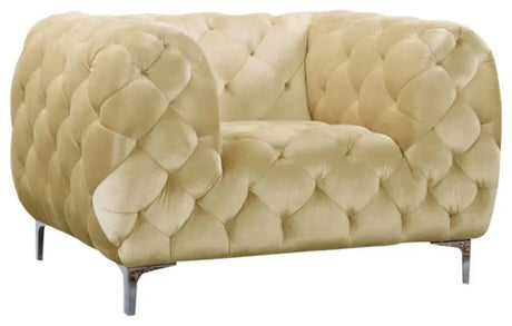 Meridian Furniture - Mercer Velvet Chair In Beige - 646Be-C