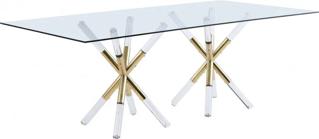 Meridian Furniture - Mercury Dining Table In Acrylic-Gold - 917-T