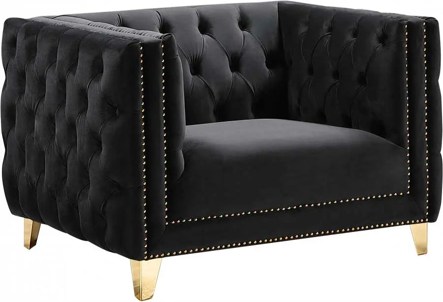 Meridian Furniture - Michelle Velvet Chair In Black - 652Black-C