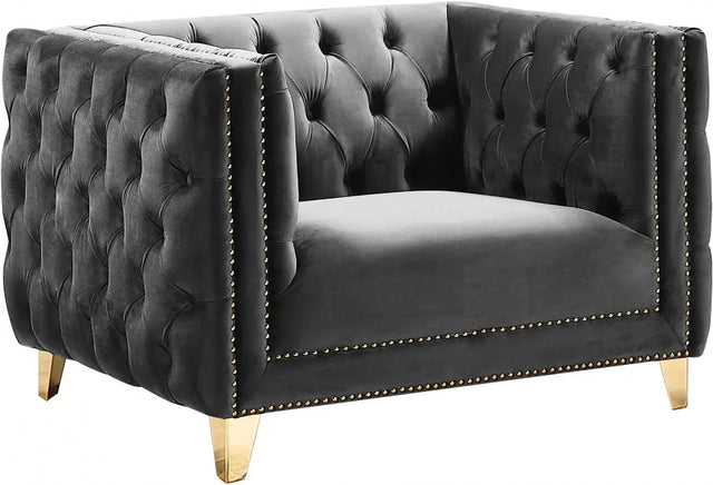 Meridian Furniture - Michelle Velvet Chair In Grey - 652Grey-C