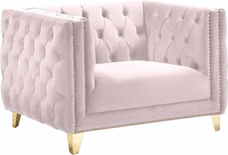 Meridian Furniture - Michelle Velvet Chair In Pink - 652Pink-C