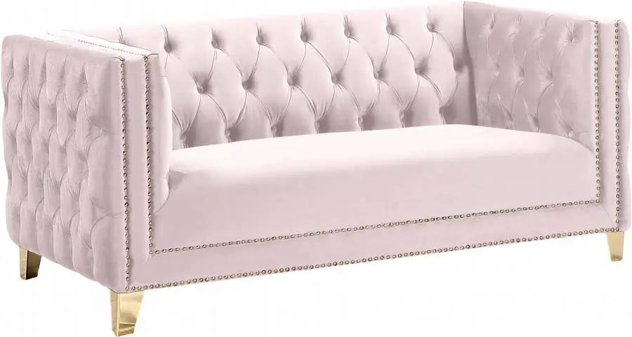 Meridian Furniture - Michelle Velvet Loveseat In Pink - 652Pink-L