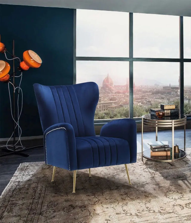 Meridian Furniture - Opera Velvet Accent Chair In Navy - 532Navy