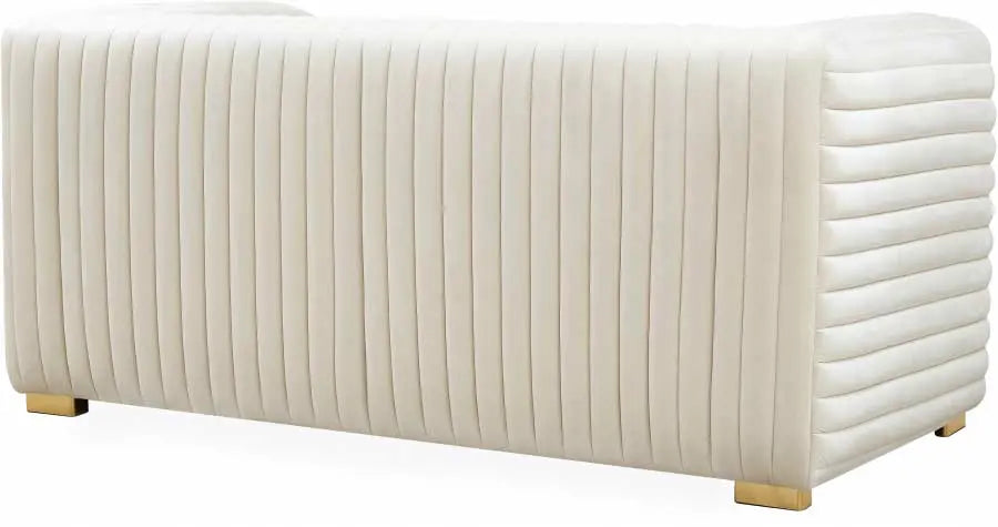 Meridian Furniture - Ravish Velvet Loveseat In Cream - 640Cream-L