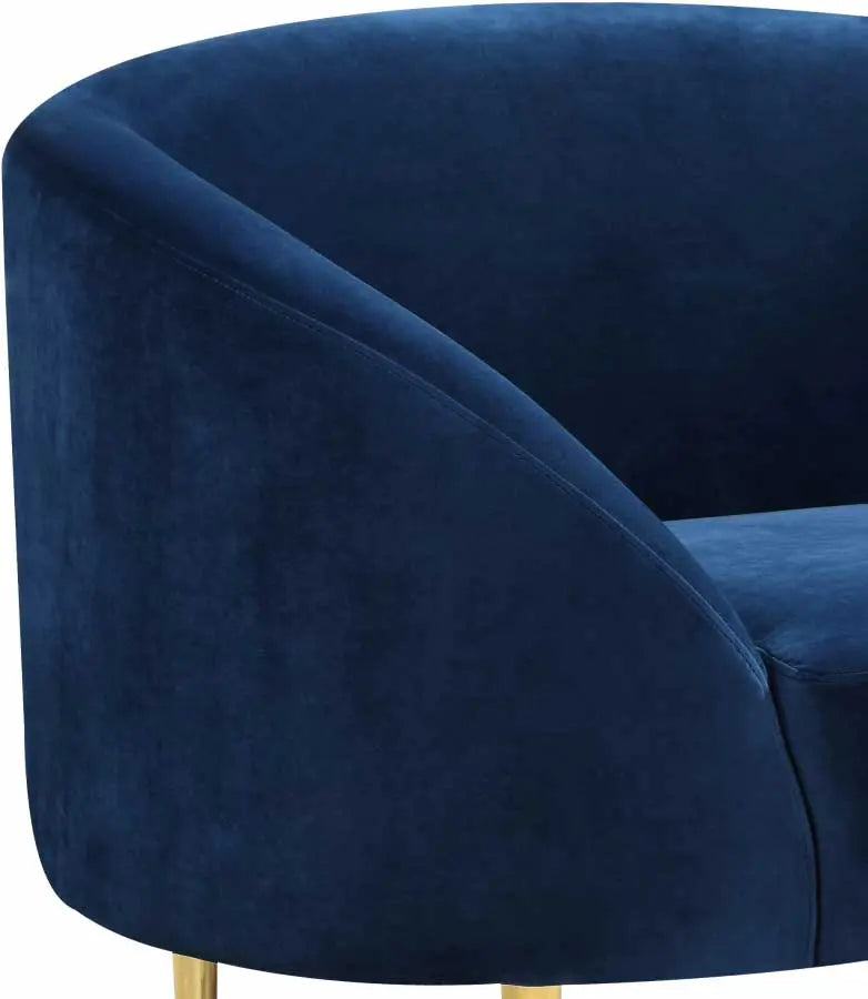 Meridian Furniture - Ritz Velvet Chair In Navy - 659Navy-C