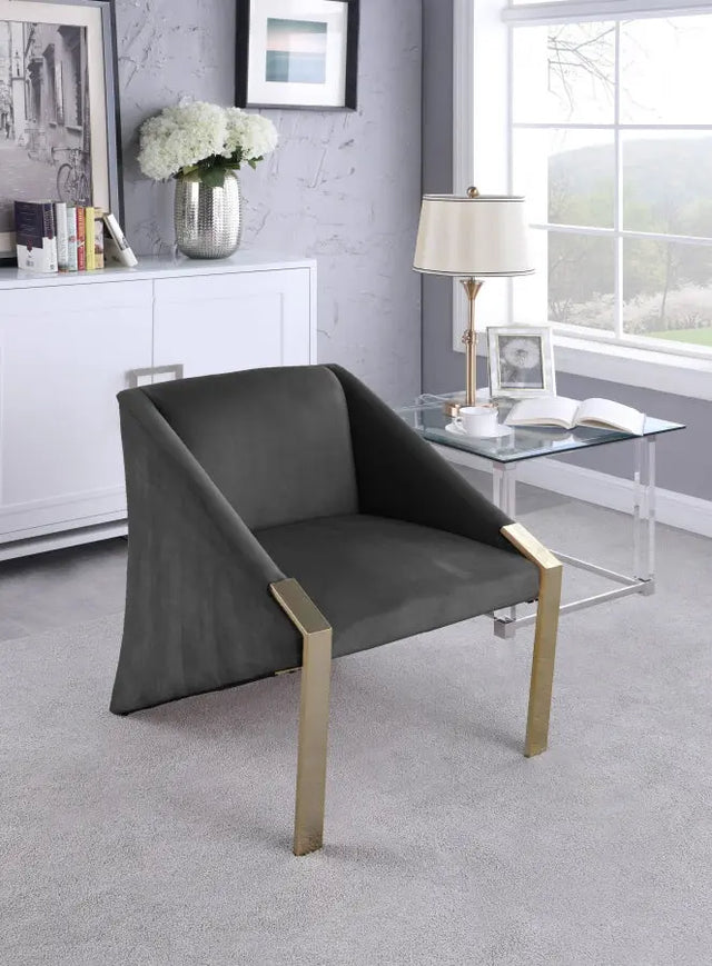 Meridian Furniture - Rivet Accent Chair In Grey - 593Grey