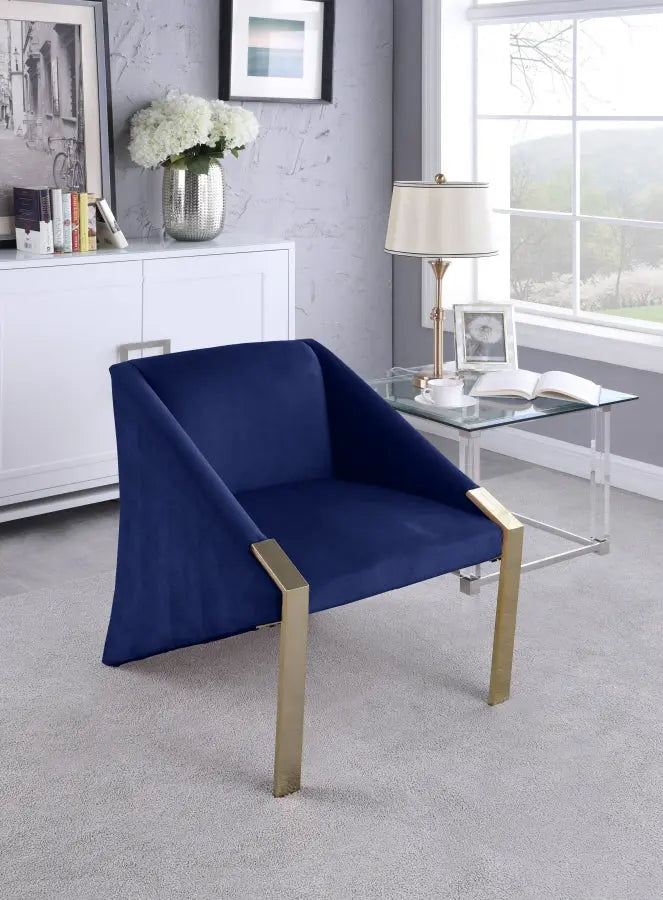 Meridian Furniture - Rivet Accent Chair In Navy - 593Navy
