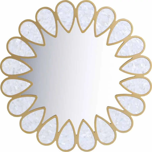 Meridian Furniture - Shell Mirror In Gold - 444-M