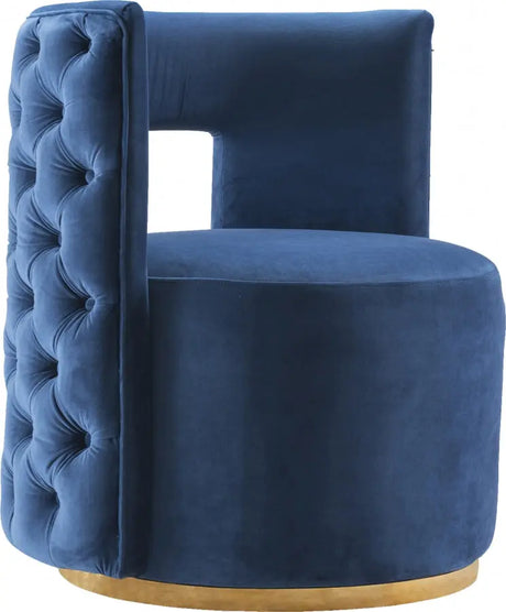 Meridian Furniture - Theo Velvet Accent Chair In Navy - 594Navy
