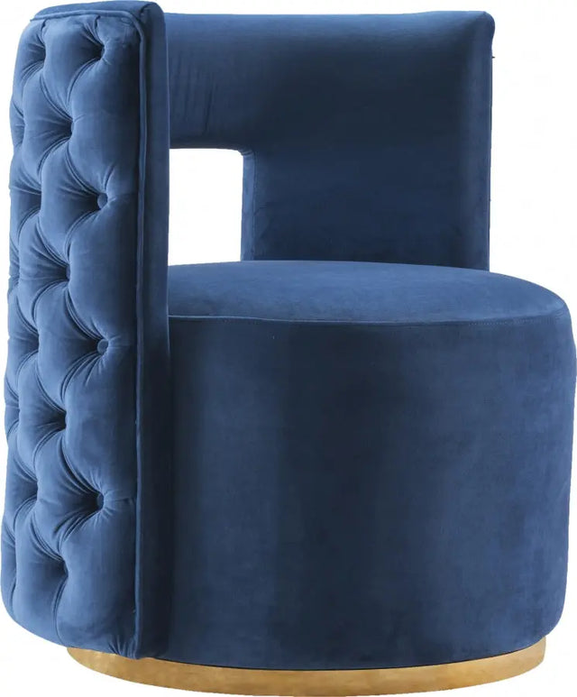 Meridian Furniture - Theo Velvet Accent Chair In Navy - 594Navy