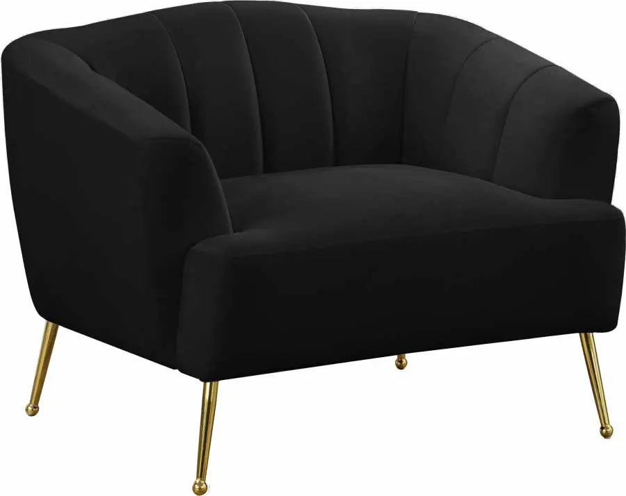 Meridian Furniture - Tori Velvet Chair In Black - 657Black-C