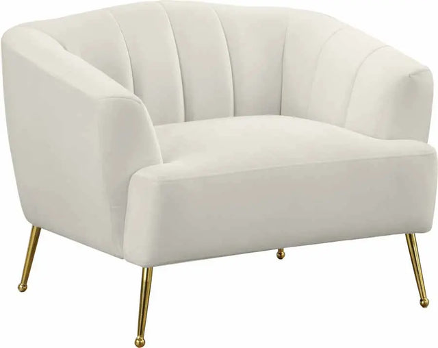 Meridian Furniture - Tori Velvet Chair In Cream - 657Cream-C