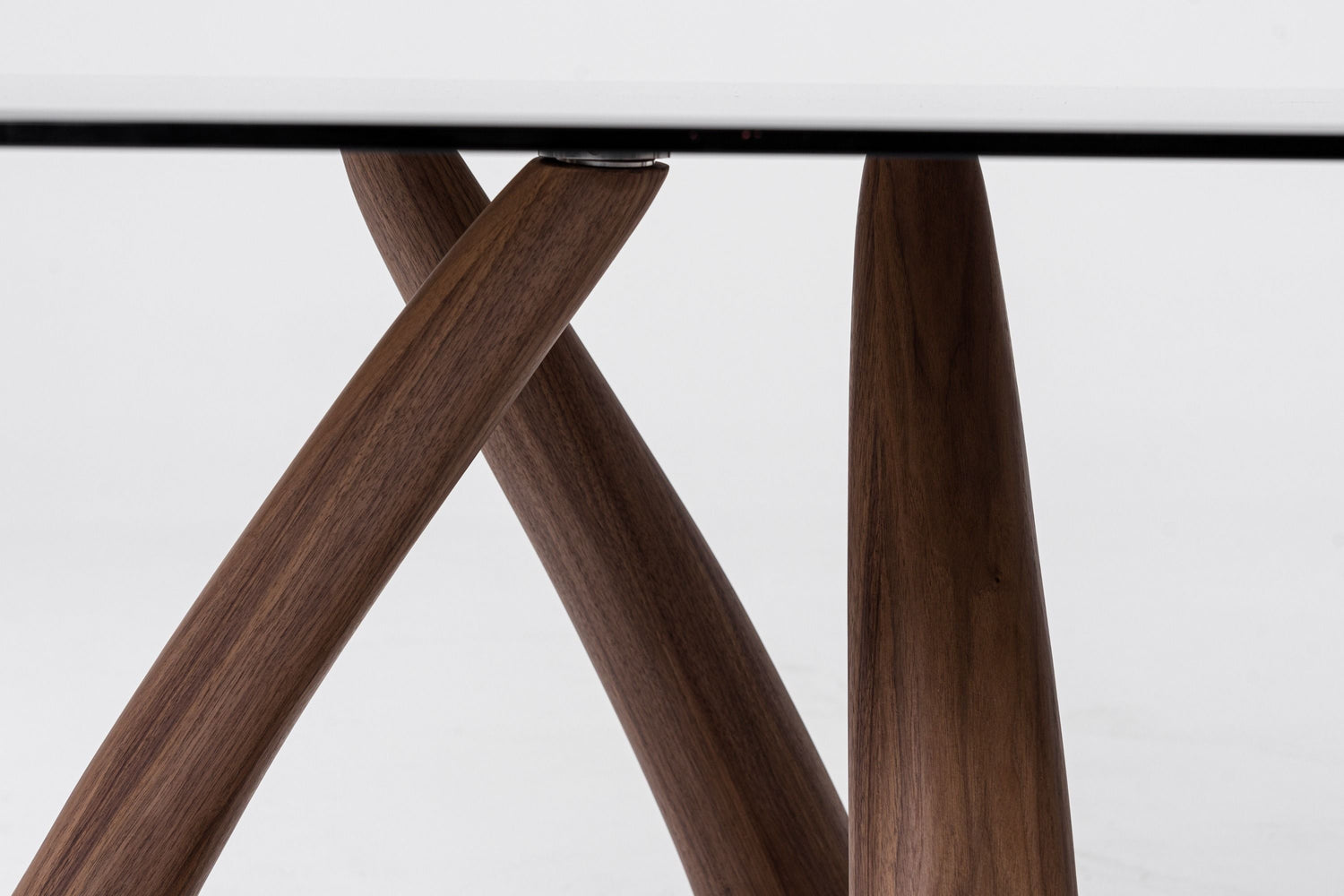 Modrest Christy - Mid-Century Modern Grey Glass + Walnut Oval Dining Table - Home Elegance USA