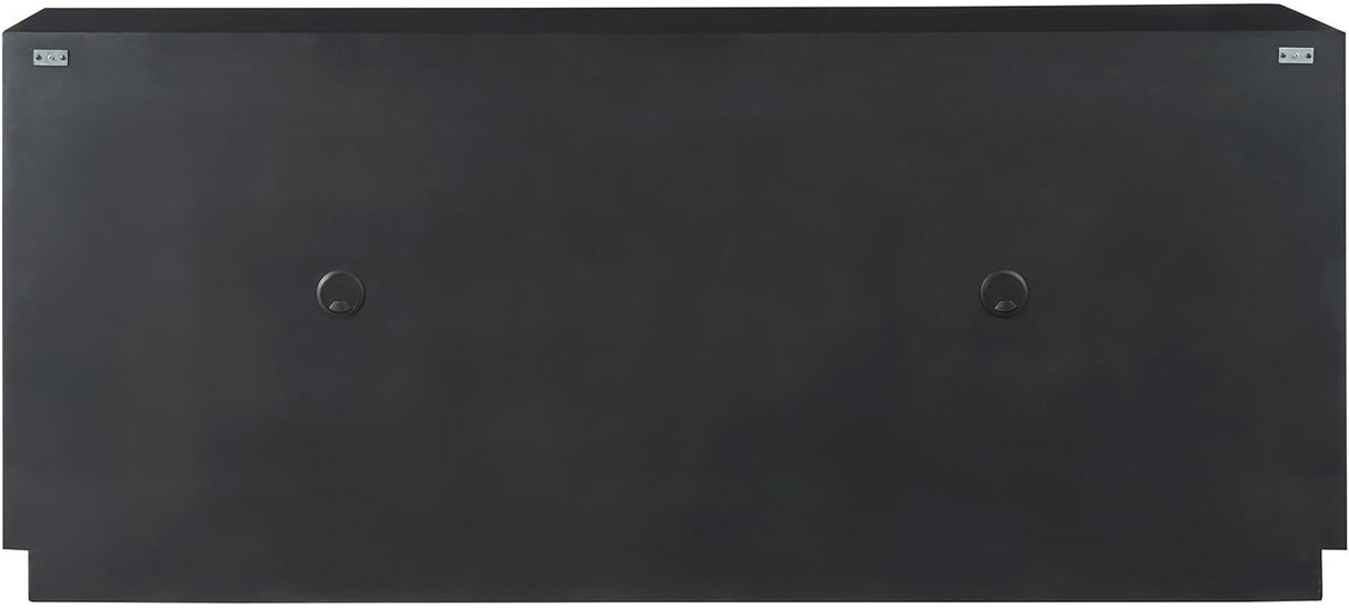 Noir Modern Carved Wood Credenza with Rubbed Iron Frame | Universal Furniture