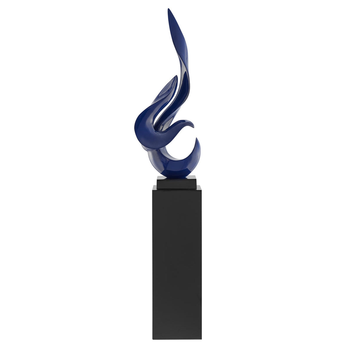 Flame 65" Tall Floor Sculpture // Blue with Black Stand | Finesse - Home Elegance USA