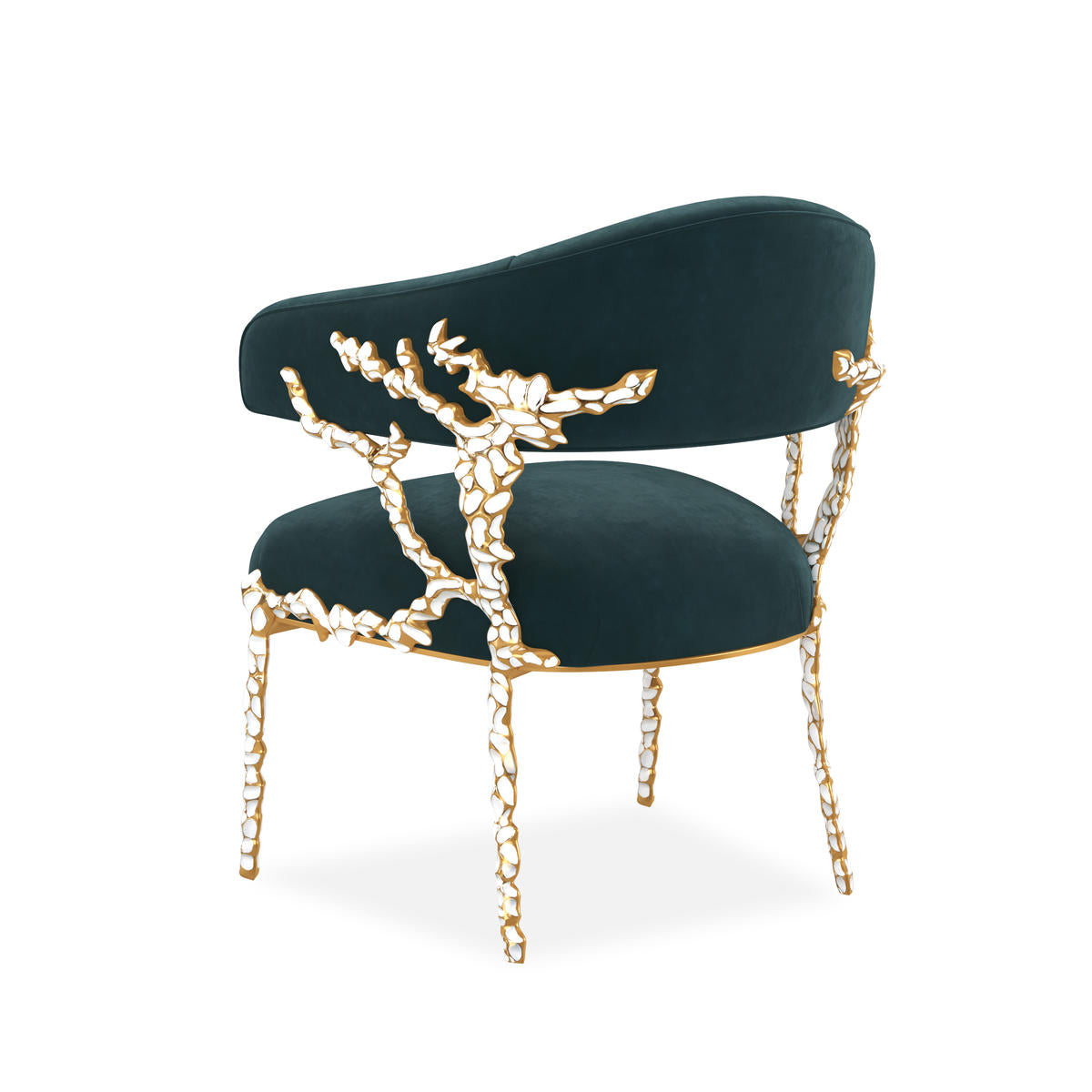 Glimmer of Hope Chair, Gold Brush Frame, Plush Upholstery | Caracole