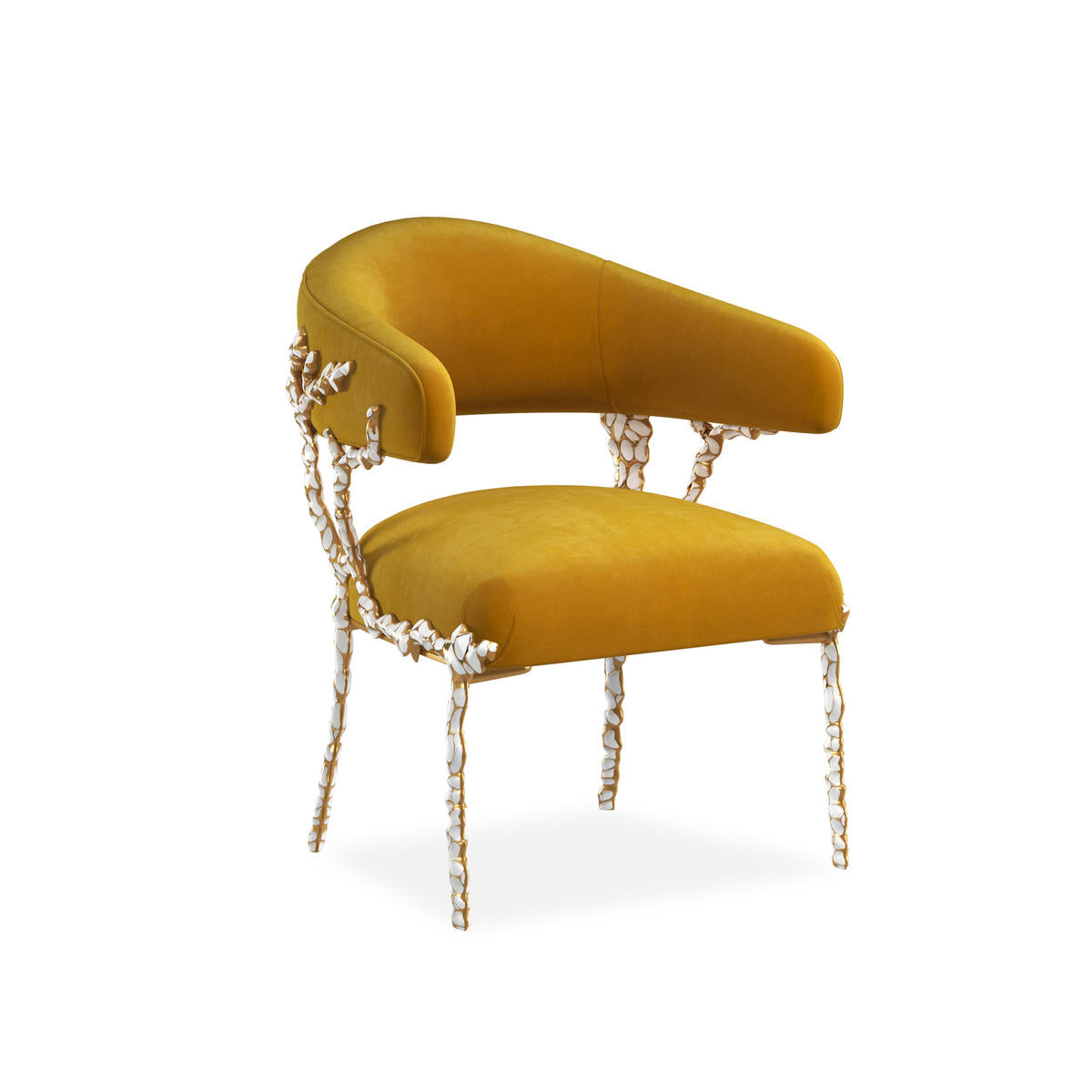 Glimmer of Hope Chair, Gold Brush Frame, Plush Upholstery | Caracole
