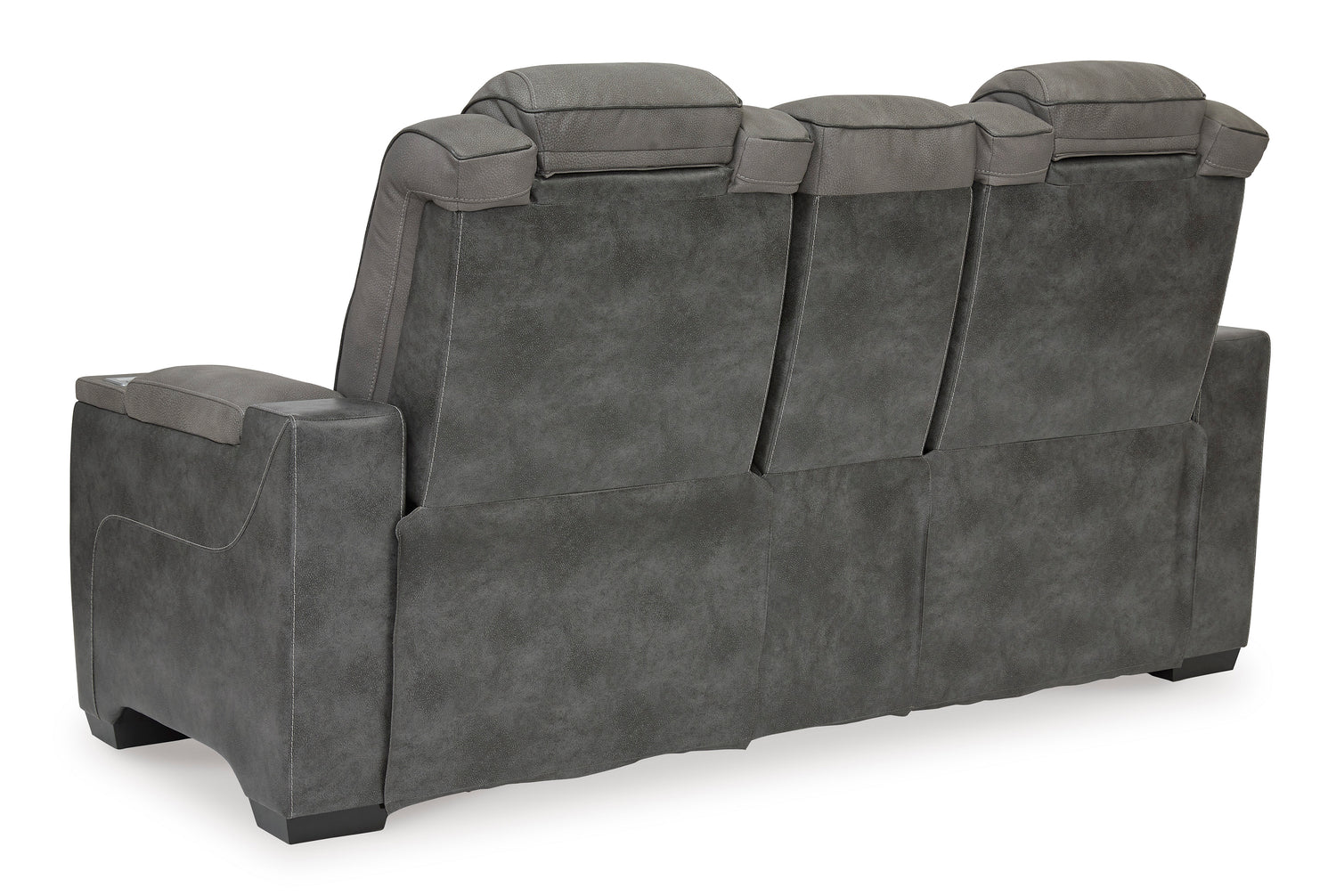 Ashley Slate Next-Gen DuraPella PWR REC Loveseat/CON/ADJ HDRST - Faux Leather - Home Elegance USA