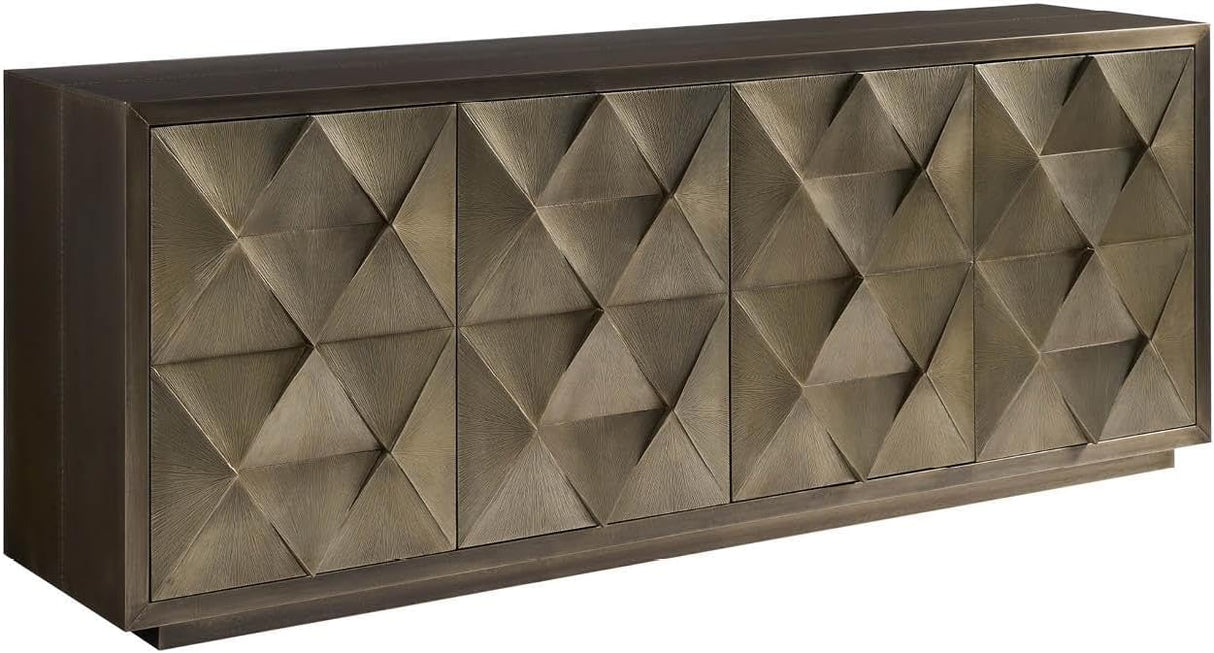 Origami Modern Geometric Credenza in Antique Champagne | Universal Furniture
