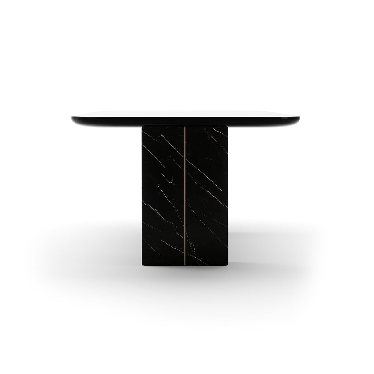 Overlap Rectangle Dining Table Piano Black | Caracole Classic