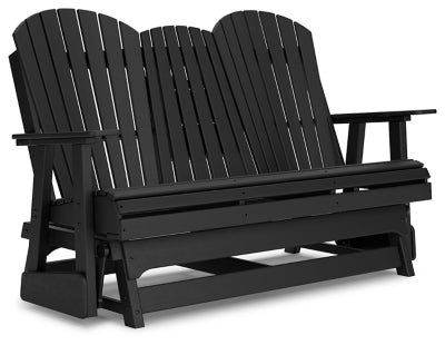 Ashley Black Hyland wave Glider Loveseat | Home Elegance USA