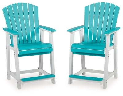 Ashley Turquoise/White Eisely Barstool (Set of 2) | Home Elegance USA