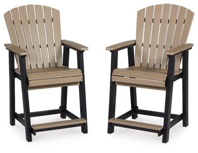 Ashley Black/Driftwood Fairen Trail Barstool (Set of 2) | Home Elegance USA